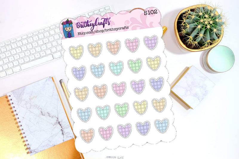 Scalloped Hearts | Sticker Sheet
