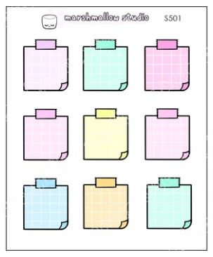 Sticky Note Grids | Sticker Sheet