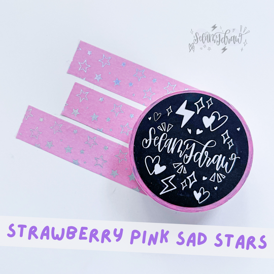 Strawberry Pink SAD Stars | Washi