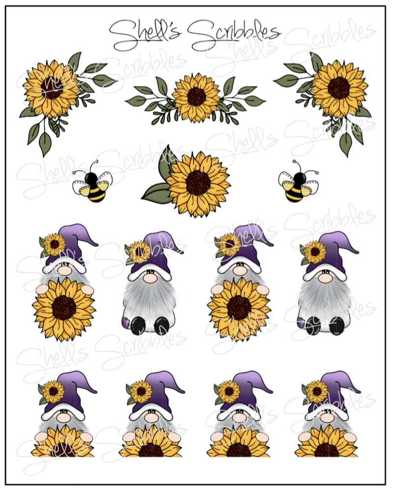 Sunflower Gnome | Sticker Sheet