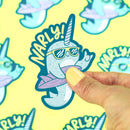 Surfing Narwhal  | Vinyl Sticker