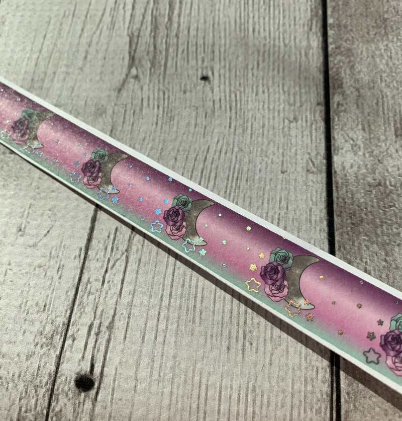 Teal/Purple Floral Moon | Washi