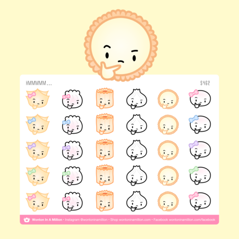 Thinking Emoji | Sticker Sheet