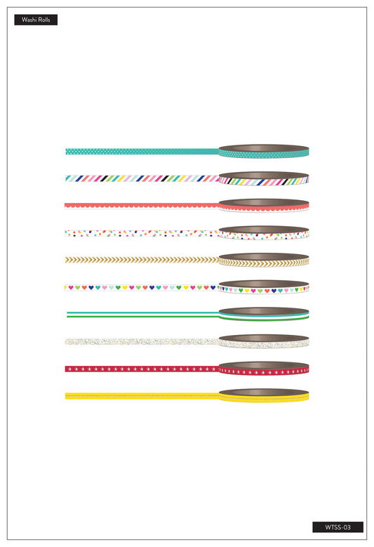 Brights Skinny Washi Tape
