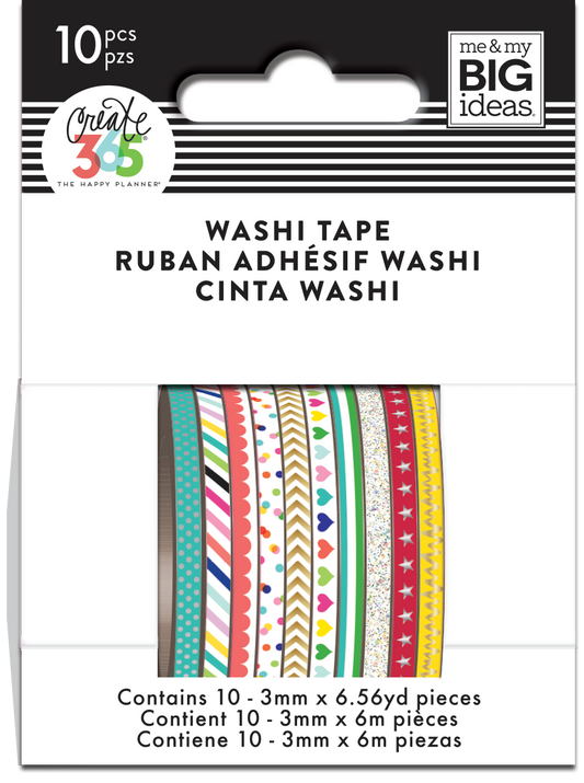 Brights Skinny Washi Tape