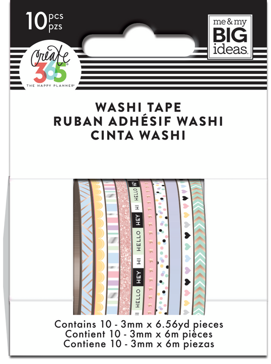 Pastel Skinny Washi Tape