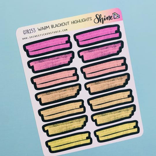 Warm Blackout Highlight Stickers