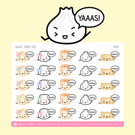 Yaaass Excited Emoji | Sticker Sheet