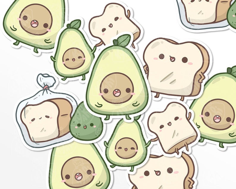 Cute Avocado Toast | Sticker Set