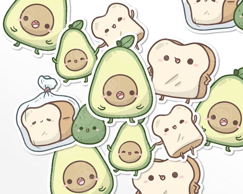Cute Avocado Toast | Sticker Set