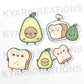 Cute Avocado Toast | Sticker Set