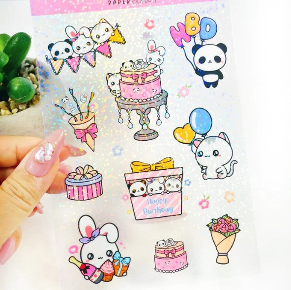 Birthday Holographic | Clear Sticker Sheet