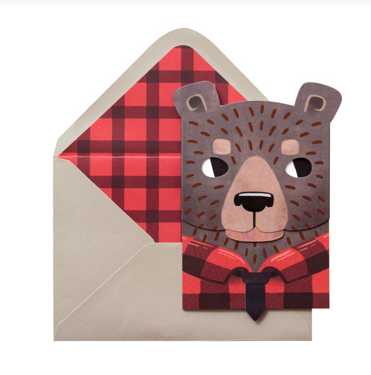 Bear Dad And Fish - Pull Tab | Greeting Card