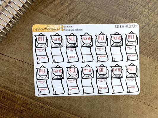 Bill Due Foldover | Sticker Sheet