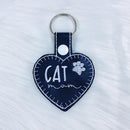 Cat Mom Heart Feltie Snap-Tab Charm