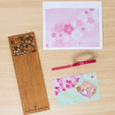 Matcha Sakura Wood Cut-Out Bookmark/Washi Card
