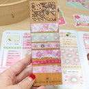 Matcha Sakura Wood Cut-Out Bookmark/Washi Card