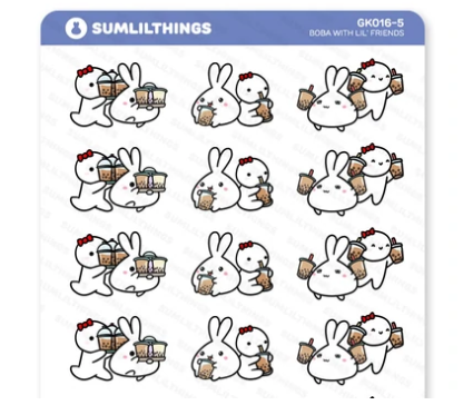 Boba with Lil' Friends | Sticker Sheet