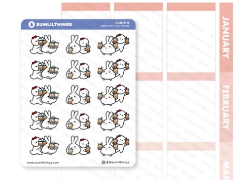 Boba with Lil' Friends | Sticker Sheet
