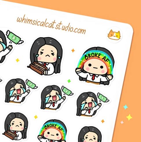 Broke AF | Sticker Sheet – Stickie Planning
