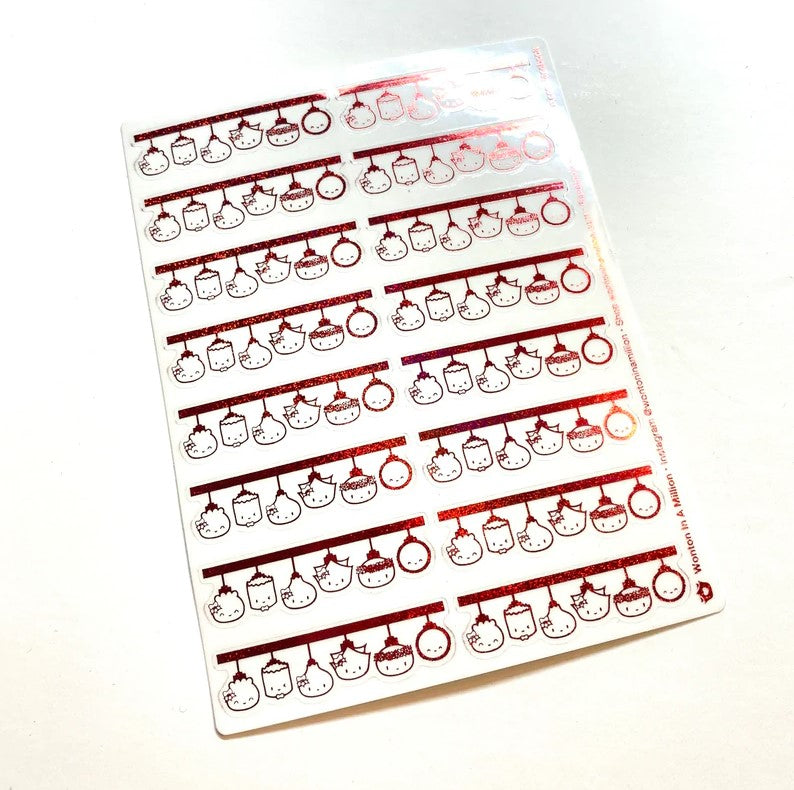 Christmas Ornament Headers | Sticker Sheet