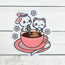 Coffee Date Sushi and Sugar Bun | Die Cut Sticker