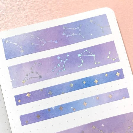 Soft Galaxy Blue Constellation | Washi (Set of 2)
