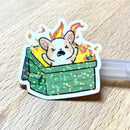 Corgi Dumpster Fire | Die Cut Sticker