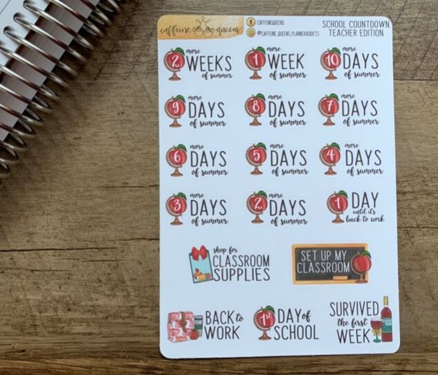 Countdown To School (Teacher) | Sticker Sheet