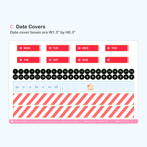 Hot Cocoa | Hobonichi Cousins Sticker Kit