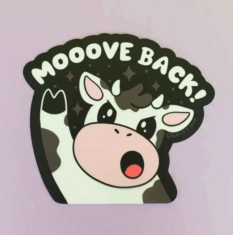 Mooove Back Cow | Peek-a-Boo Car Sticker