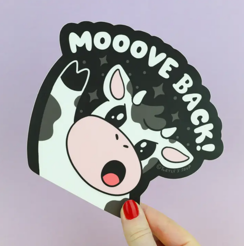 Mooove Back Cow | Peek-a-Boo Car Sticker