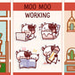 Moo Moo Working | Sticker Sheet
