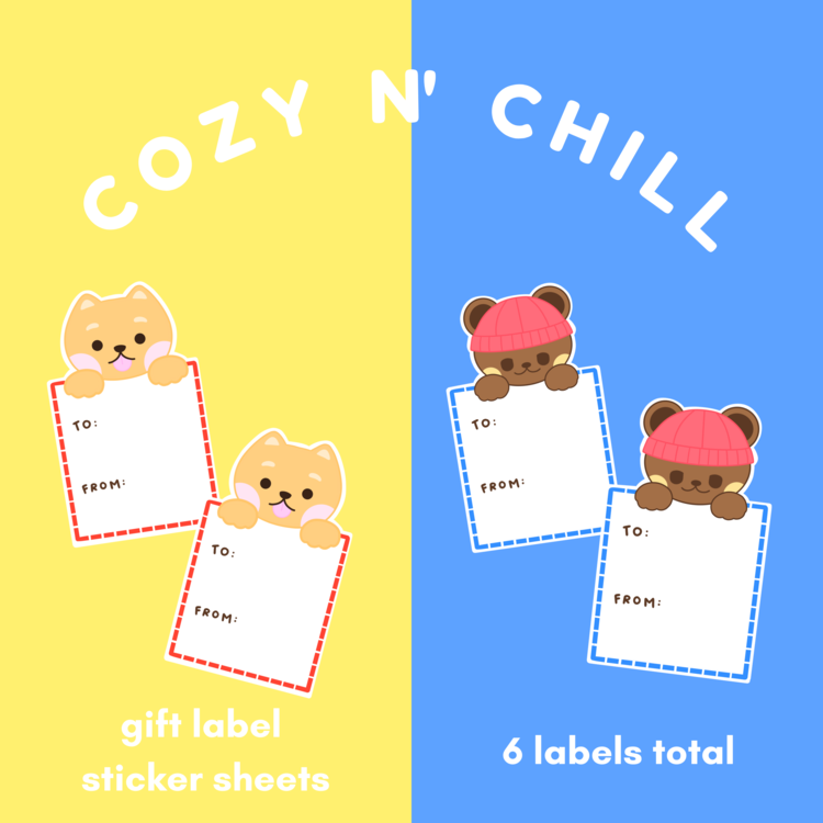 Cozy n Chill - Gift Labels | Sticker Sheet
