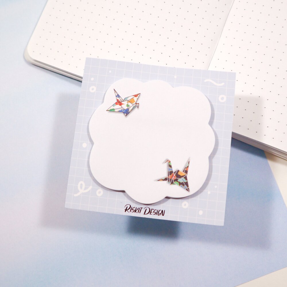 Crane and Clouds | Sticky Notepad
