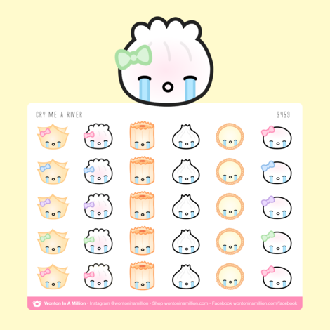 Crying T_T Emoji | Sticker Sheet