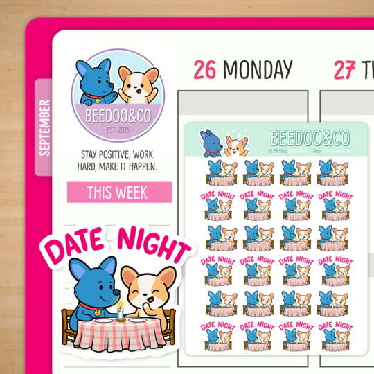 Doggie Date Night | Sticker Sheet