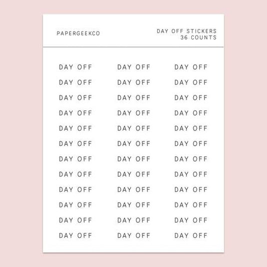 Day Off | Clear Sticker Sheet