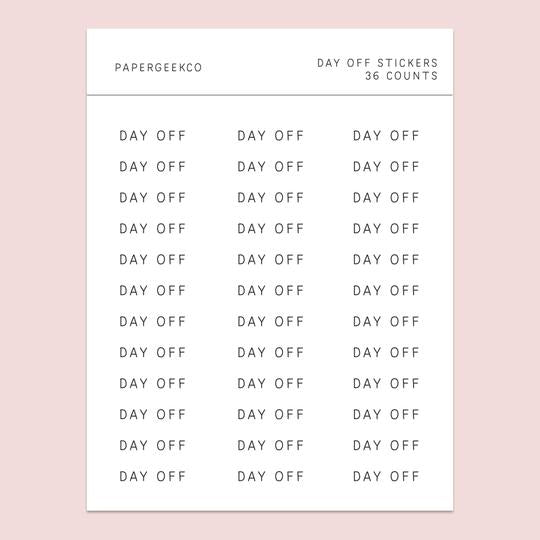 Day Off | Clear Sticker Sheet