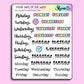 Days Of The Week | Sticker Sheet