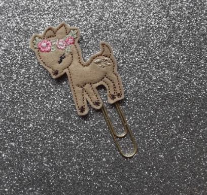 Beautiful Deer with Flower Crown | Planner Clip