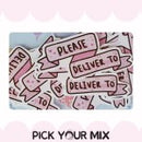 Please Deliver To - Pink Ribbon | Sticker Flake (set of 15)