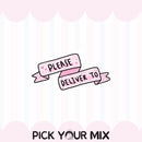 Please Deliver To - Pink Ribbon | Sticker Flake (set of 15)