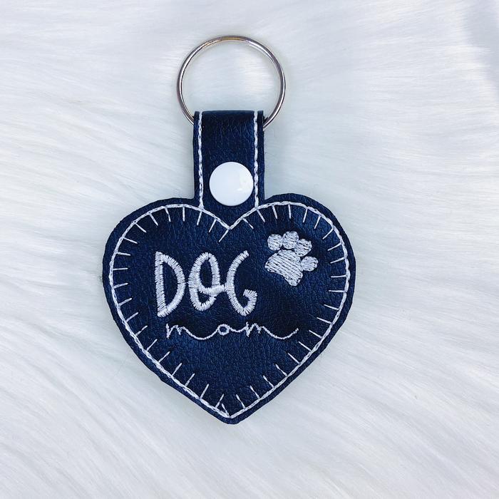 Dog Mom Heart Feltie Snap-Tab Charm