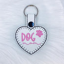 Dog Mom Heart Feltie Snap-Tab Charm