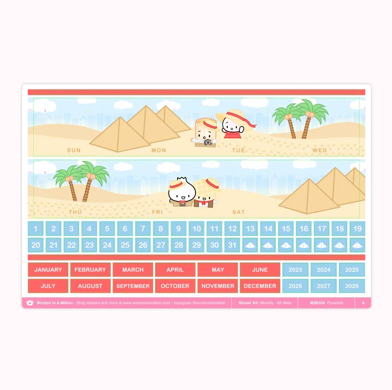 Egypt - Pyramids | Monthly Sticker Kit (A5W)