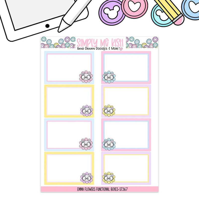 Emma Flowers Functional Boxes | Sticker Sheet