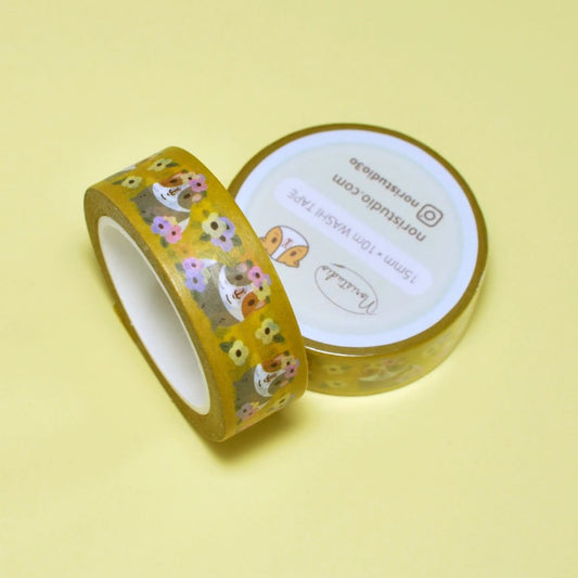 Guinea Pig and Flowers | Washi
