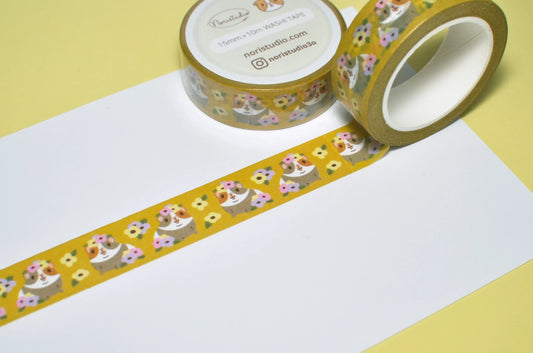 Guinea Pig and Flowers | Washi