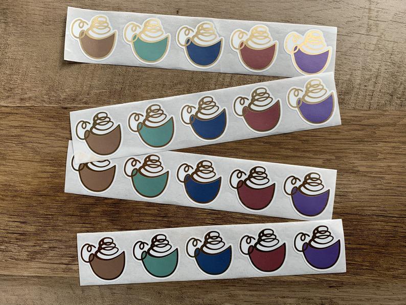 Foiled Coffee Cup | Sticker Seals
